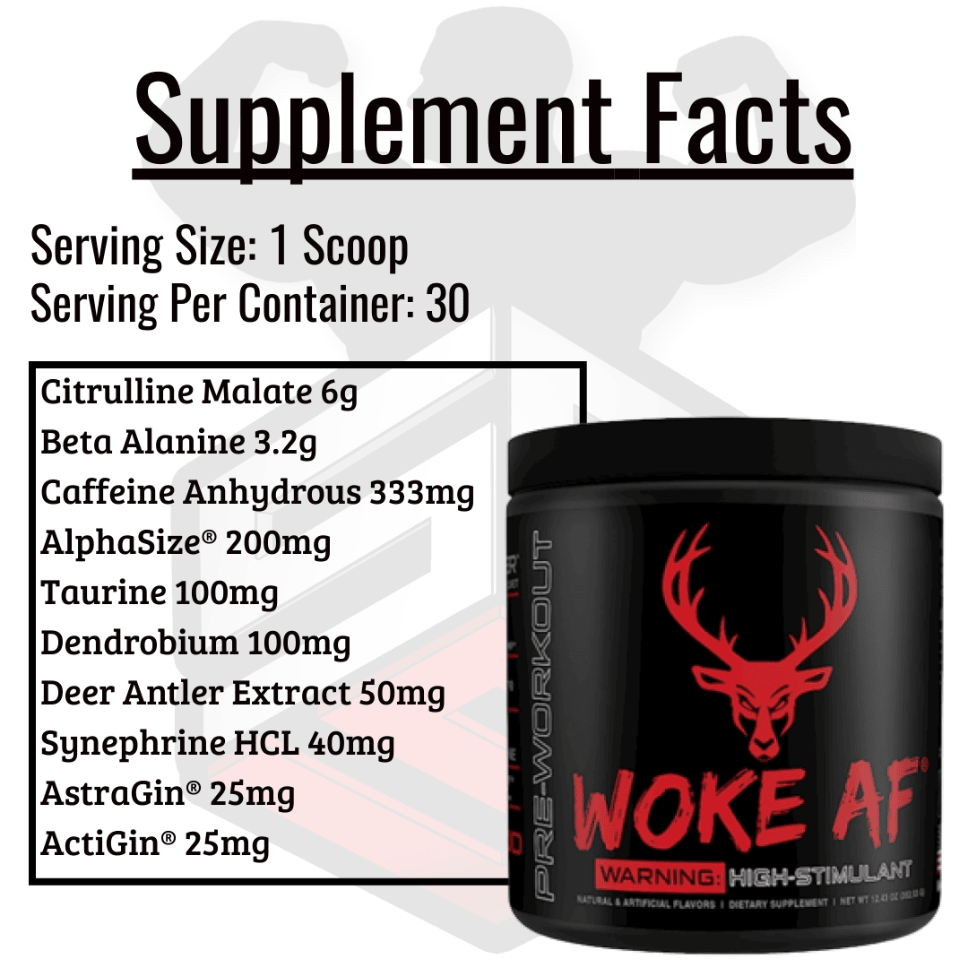 Woke AF Pre Workout Supplement Facts