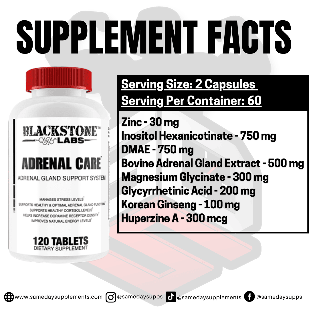Adrenal Care - Blackstone Labs Supplement Facts