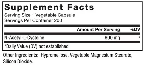 Force Factor NAC Supplement Facts Image