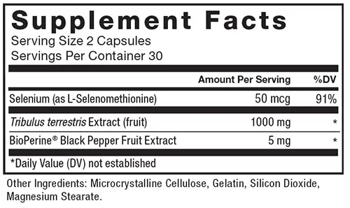 Force Factor Tribulus Supplement Facts Image