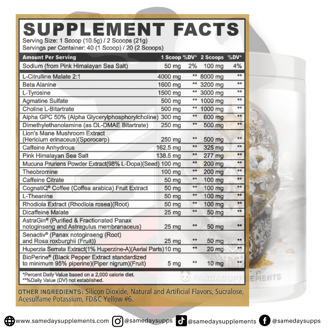 Skull Pre Workout Ingredients