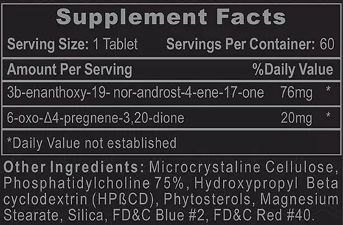 Trenabol Supplement Facts Image