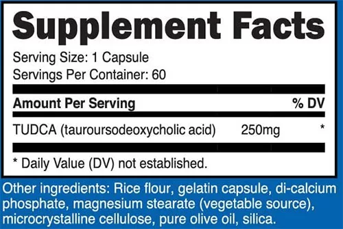 Nutricost Tudca Supplement Facts Image