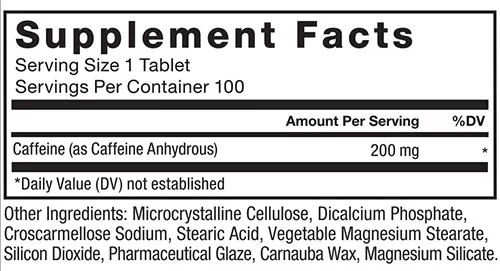Force Factor Caffeine Supplement Facts Image