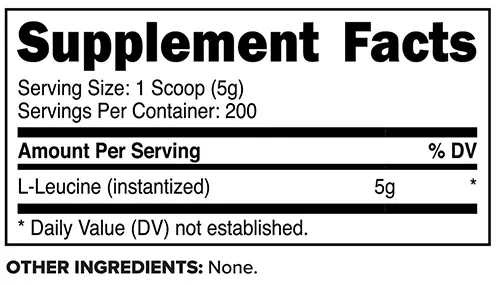 Primaforce L-Leucine Supplement Facts Image
