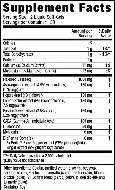 Power To Sleep PM Melatonin Supplement Facts Image