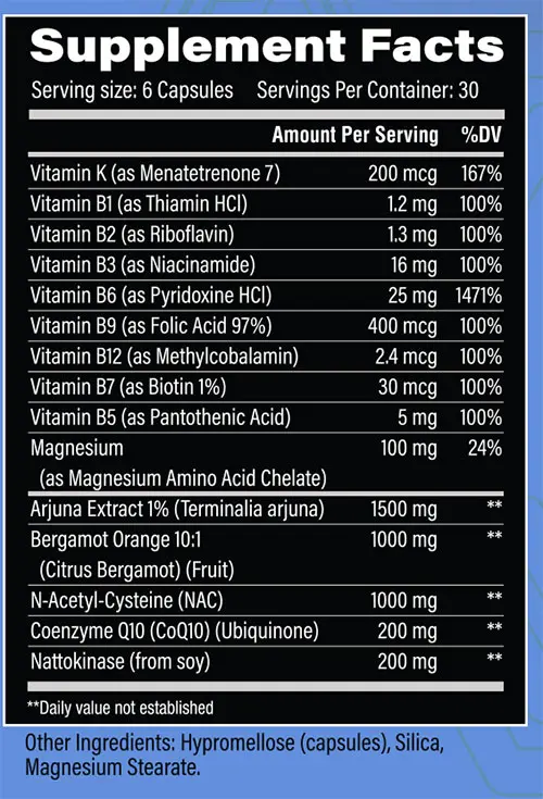 Chemix Organ Support Supplement Facts Image