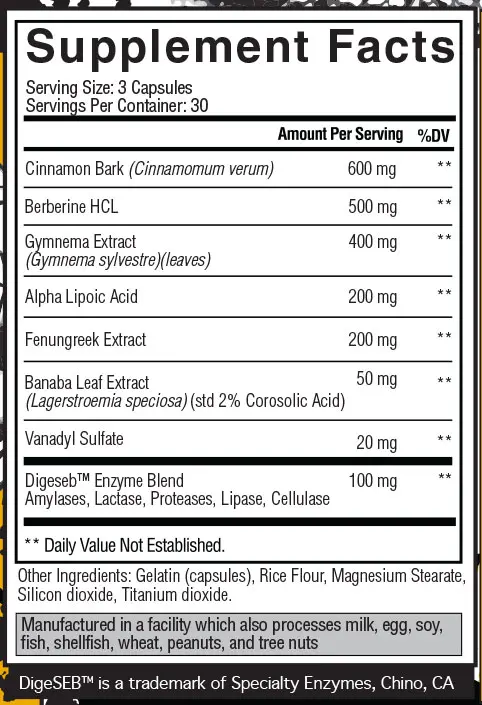 HumaSlin Supplement Facts Image