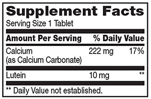 21st Century Lutein Supplement Facts