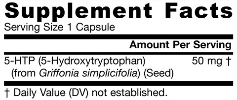 Jarrow Formulas 5-HTP Supplement Facts