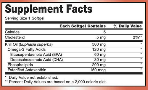 Kirkland Krill Oil Supplement Facts