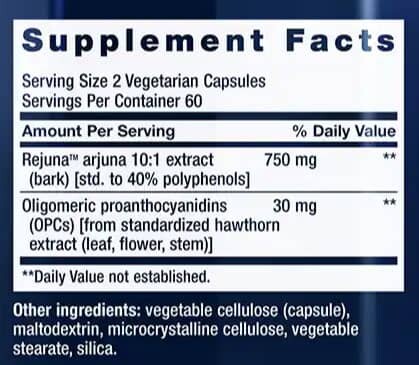 Life Extension Cardio Peak Supplement Facts