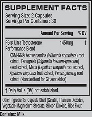 P6 Ultra Supplement Facts