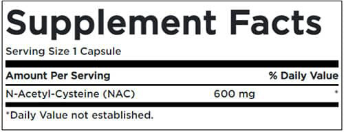 Swanson NAC Supplement Facts