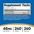 Nutricost Iron Supplement Facts