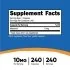 Nutricost Melatonin 10mg Supplement Facts