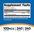 Nutricost Selenium 100mcg Supplement Facts 
