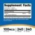 Nutricost Selenium 100mcg Supplement Facts 