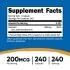 Nutricost Selenium 200mcg Supplement Facts 