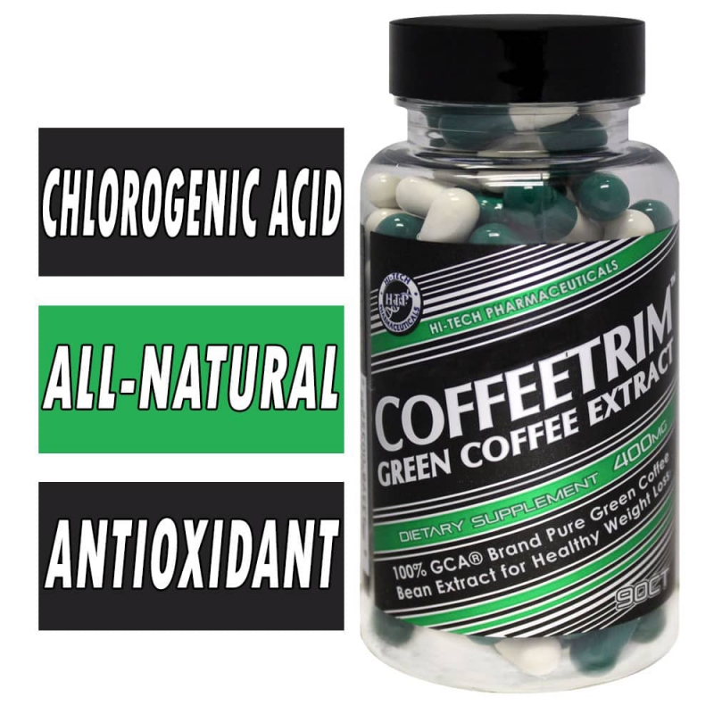 green coffee extract glutathione CGA 800 - GCA 800mg - Detox Body Pills - 180 Capsules ISO 17025 Lab Tested CoffeeTrim | Hi-Tech | Green