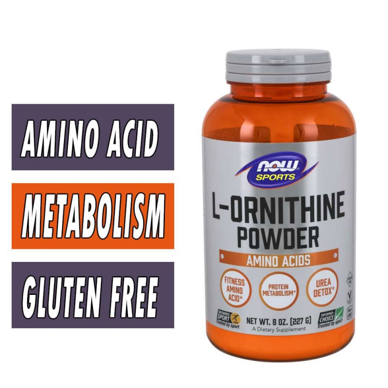 Complément Alimentaire Now Foods L-Ornithine 500mg - 120 Gélules, Pour La Récupération Musculaire