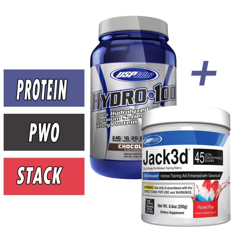 Jack3d + Hydro 100 USPLabs Pre Workout + Protein Bundle