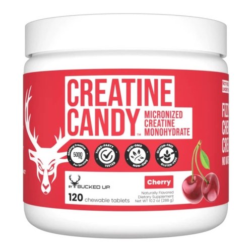 Bucked Up Creatine Candy - Cherry - 120 Chewable Tablets