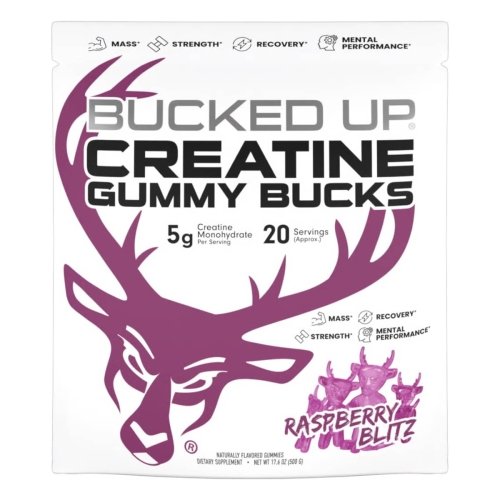 Bucked Up Creatine Gummies - Raspberry Blitz - 20 Servings