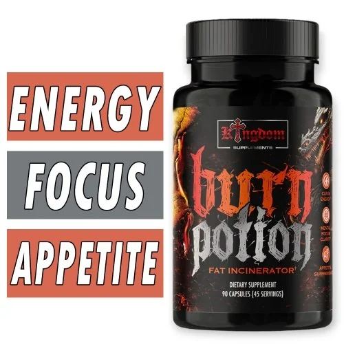 Burn Potion - Kingdom Supplements - 90 Capsules Bottle Image