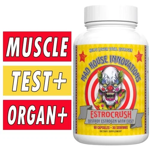 EstroCrush - Mad House Innovations - Estrogen Inhibitor - 90 Caps Bottle Image