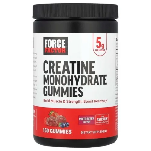 Force Factor Creatine Gummies Mixed Berry 30 Servings Bottle Image