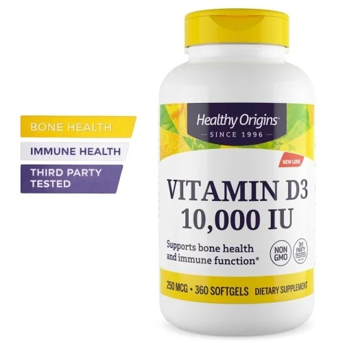 Healthy Origins Vitamin D3, 10,000 IU, 360 Softgels