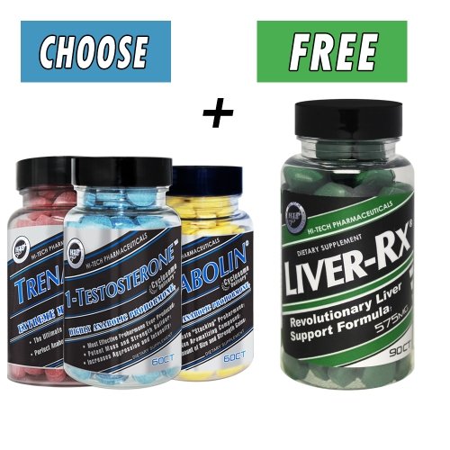 Hi-Tech Pharmaceuticals Prohormone + Free Liver RX Bundle Bottle Image