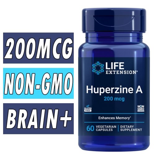 Life Extension Huperzine A - 200 mcg - 60 Veg Caps Bottle Image
