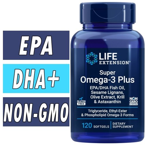 Life Extension Super Omega-3 Plus EPA/DHA Fish Oil, Sesame Lignans, Olive Extract, Krill & Astaxanthin 120 softgels