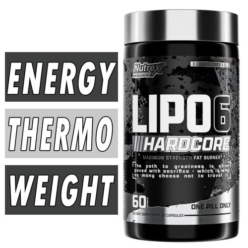 Lipo 6 Hardcore - Nutrex - 60 Capsules Bottle Image