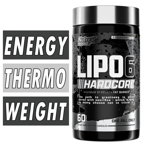 Lipo 6 Hardcore - Nutrex - 60 Capsules Bottle Image