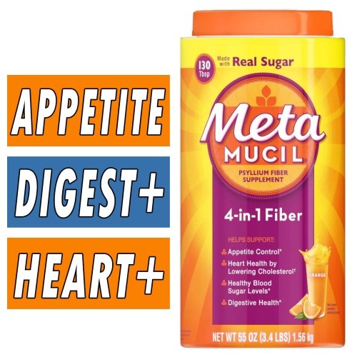 Metamucil Fiber Powder - Orange - 130/65 Servings Bottle Image