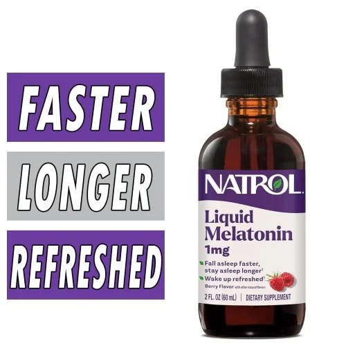 Natrol Liquid Melatonin - 1 mg - Berry - 2 fl oz