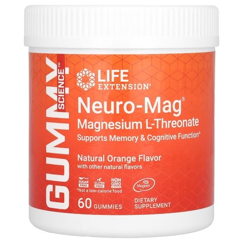Life Extension Neuro Mag - Natural Orange Flavor - 60 Gummies Bottle Image