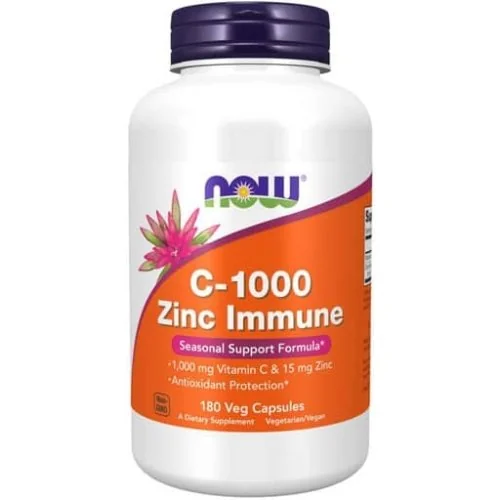 NOW C-1000 Zinc Immune - 180 Veg Capsules
