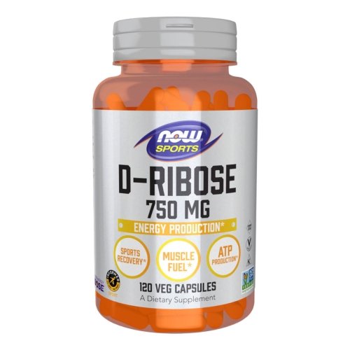 NOW D-Ribose 750 mg 120 Veg Caps Bottle Image