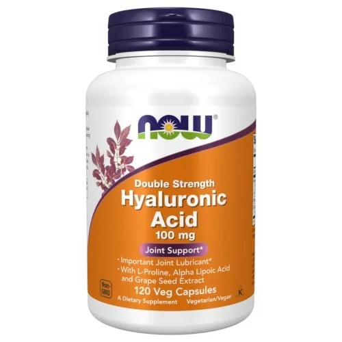 NOW Hyaluronic Acid - 100 mg - 120 Veg Capsules Bottle Image