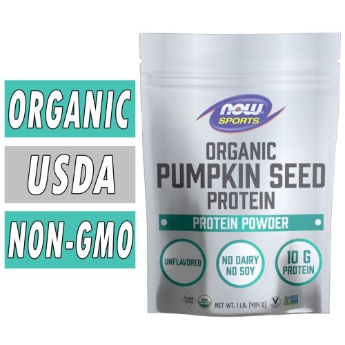 NOW Pumpkin Seed Protein - Organic Powder - 1LB Bottle Image