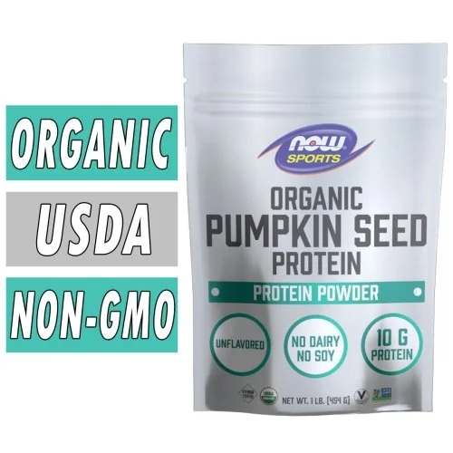 NOW Pumpkin Seed Protein - Organic Powder - 1LB Bottle Image