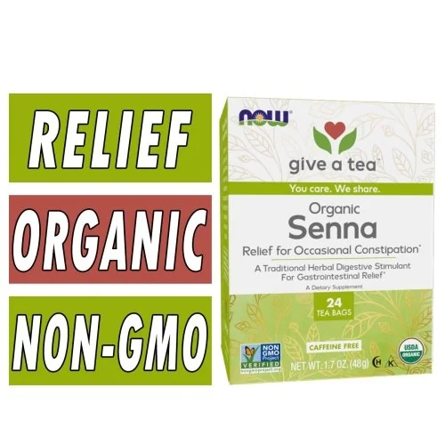 NOW Senna Tea - Organic - 24 Count Box Image