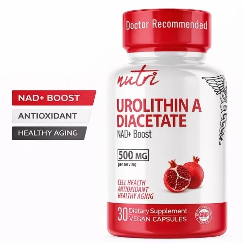 Nutri Urolithin A Diacetate NAD+ Boost - 500 mg - 30 Vegan Capsules