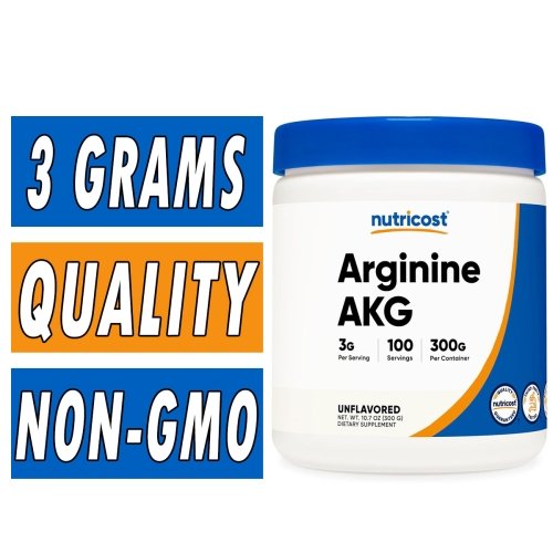 Nutricost Arginine AKG Powder - 300 Grams Bottle Image