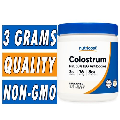 Nutricost Colostrum Powder - Unflavored - 227 Grams Bottle Image