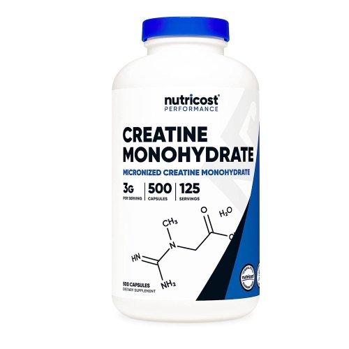Nutricost Creatine Monohydrate - 3,000 mg - 500 Capsules Bottle Image